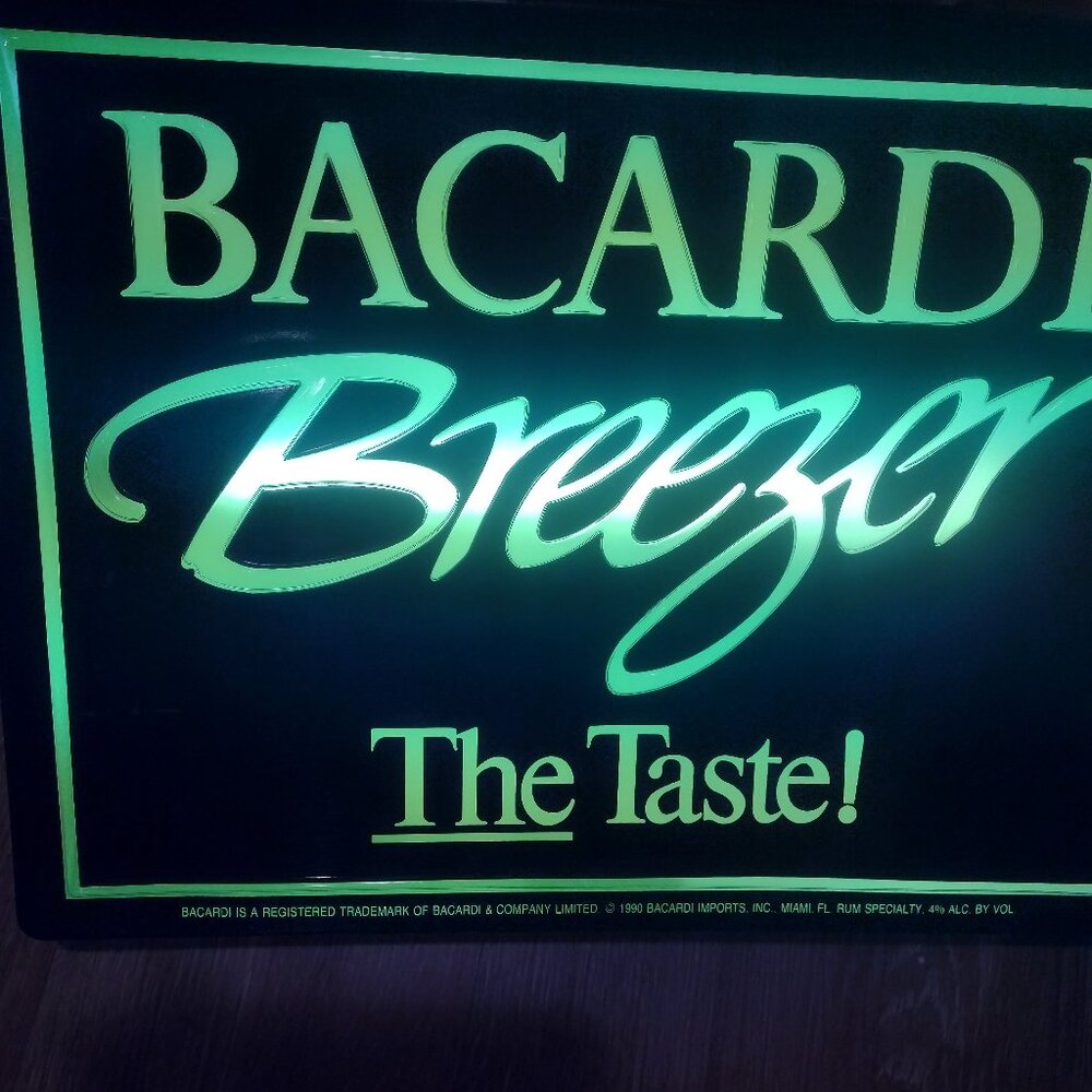 Vintage Bacardi Breeze light up sign man cave